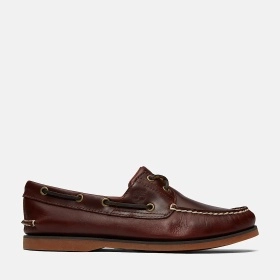 Chaussure bateau classique authentique pour homme en marron